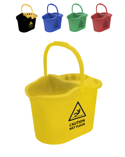 Cubo CAUTION COLORES con Escurridor. Amarillo